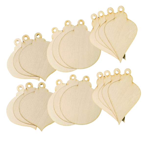 Wooden Christmas Shapes - Pack of 20
